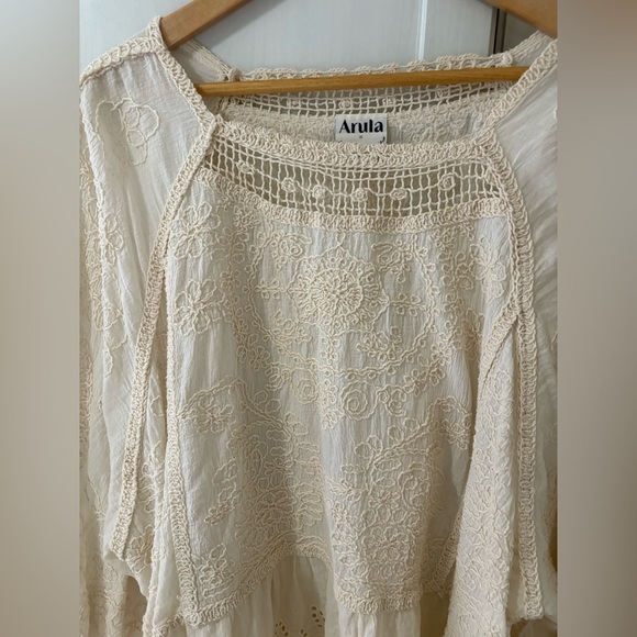 ARULA by Alterd Stare  Ivory Lace Bohemian Peasant Blouse 16 - Picture 3 of 11